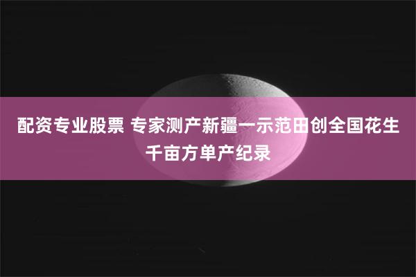 配资专业股票 专家测产新疆一示范田创全国花生千亩方单产纪录