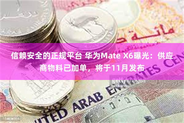 信赖安全的正规平台 华为Mate X6曝光：供应商物料已加单，将于11月发布